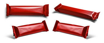 红色的包装模板设计角白色背景