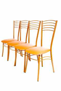 行棕色（的）椅子孤立的白色