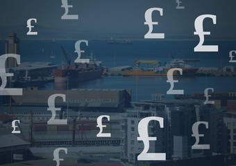 码头港口英镑货币图标