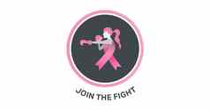 加入战斗文本乳房癌症意识概念