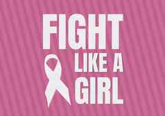 战斗女孩文本乳房癌症意识概念