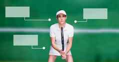 网球球员女人空白信息图表图表面板