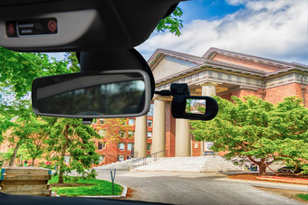 行车记录仪相机视图哈佛大学大学校园剑桥