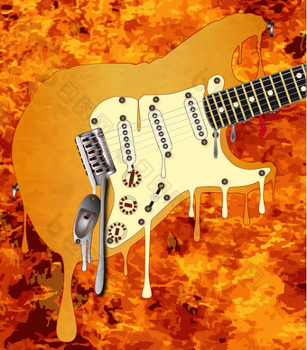 火焰融化吉他