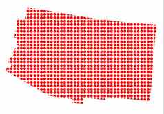 红色的点地图亚利桑那州