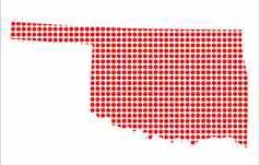 红色的点地图俄克拉何马州