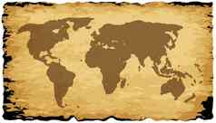 世界地图羊皮纸