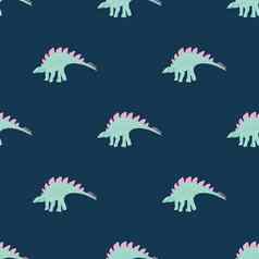 绿松石恐龙简单的无缝的模式蓝色的