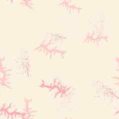 粉红色的海珊瑚时尚的无缝的模式手画纹理背景