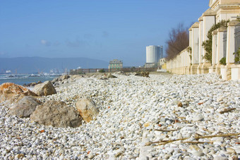 海与桑迪海滩岩石视图菲亚特塔质量卡拉拉托斯卡纳前面不饺子医院