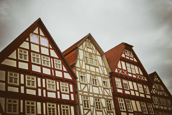 可爱的历史木架德国房子
