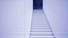 现代最小的白色建筑楼梯呈现