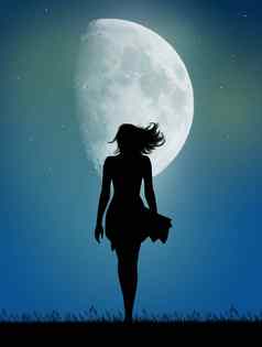 女人走月光
