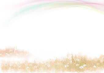 童话空白模板纸背景彩虹植物