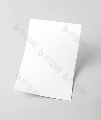 白色空白文档纸<strong>模板</strong>灰色背景