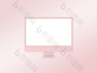 电脑监控模型模板梯度粉红色的背景