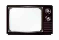 孤立的古董电视空屏幕模型模板