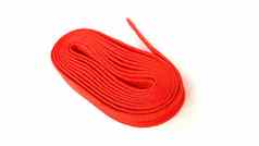 织物绳子红色的颜色折叠线圈红色的绳子白色背景