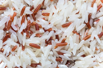 混合白色大米棕色（的）大米