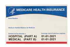 空白美国医疗保险健康保险卡孤立的白色背景