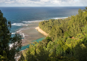 记海滩忽视卡拉劳小道北海岸考艾岛