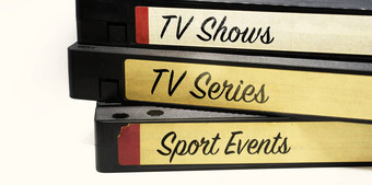 vhs磁带堆放标签指示类型电视娱乐记录磁带电视视频记录盒式磁带