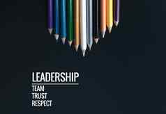 领导业务概念白色颜色铅笔引领颜色