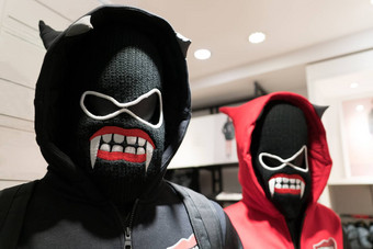恶魔面具夫妇anorak黑色的红色的服装魔鬼