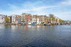 城市风景优美的阿姆斯特丹河阿姆斯特尔荷兰