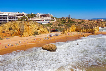 空中视图沙滩上达纳拉各斯葡萄牙