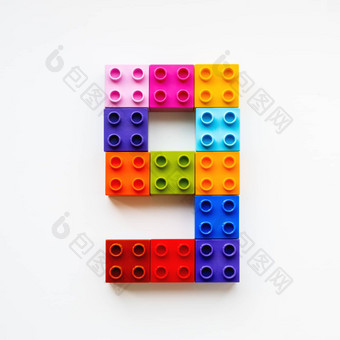 数量使色彩斑斓的构造函数块玩具砖说谎订单使数量教育过程学习数字孩子五彩缤纷的玩具细节