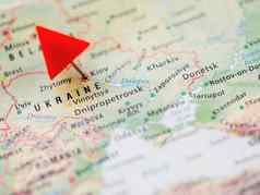 世界地图焦点乌克兰资本城市基辅红色的tria