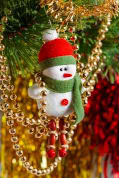 感觉雪人圣诞节树装饰一年庆祝活动