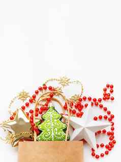 工艺纸袋色彩斑斓的装饰圣诞节树