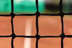 集中网球网模糊背景法院体育运动