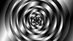 几何黑色的白色圆形状旋转运动电脑生成的呈现摘要涡背景