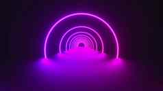 渲染圆霓虹灯隧道紫外线摘要背景轮商场电脑生成的虚拟现实