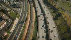 空中飞行高速公路加州高速公路空中视图