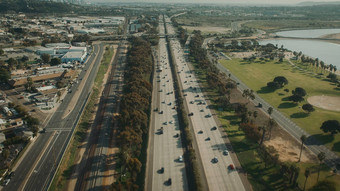 空中飞行高速公路加州高速公路空中视图