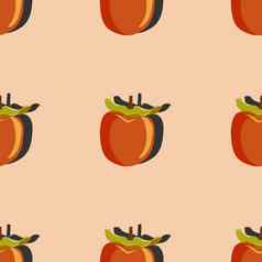 沙龙水果前视图影子流行艺术无缝的模式橙色背景