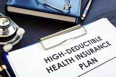 高额健康保险计划高清惠普桌子上