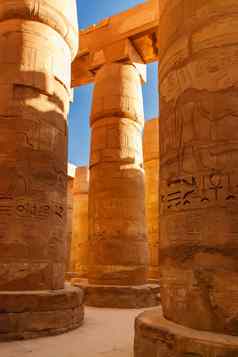 列卡纳克寺庙复杂的著名的建筑具有里程碑意义的卢克索埃及柱子伟大的多柱式建筑大厅区amun-re