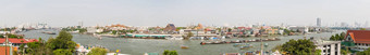 曼谷大全景视图潮phraya河泰国