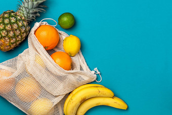 可重用的生态友好的购物袋水果生态雷西