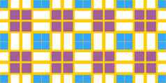 蓝色的黄色的黑暗紫色的细胞检查背景无缝的网纹野餐桌布纹理经典格子几何检查