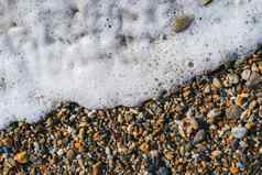 海水泡沫海滩石头航海海洋夏天引入