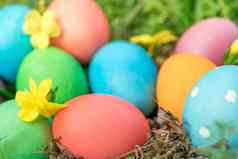 复活节周日快乐复活节色彩斑斓的复活节鸡蛋亨特假期