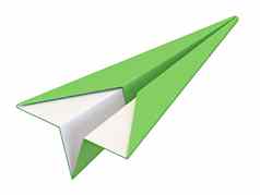 绿色折纸纸折叠飞机