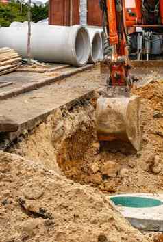 桶重建设挖掘机挖掘沟修复城市收集器巷道
