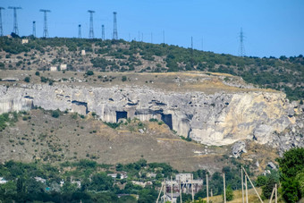 古老的采石场岩石证据古老的高度发达文明克里米亚半岛